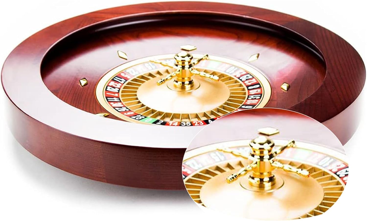 GeRRiT Roulette Sets Wooden Roulette Wheel Set Turntable Leisure Table Games Casino Grade Precision Bearings Aluminum Dish for an at-Home Game Night Party Games, 18