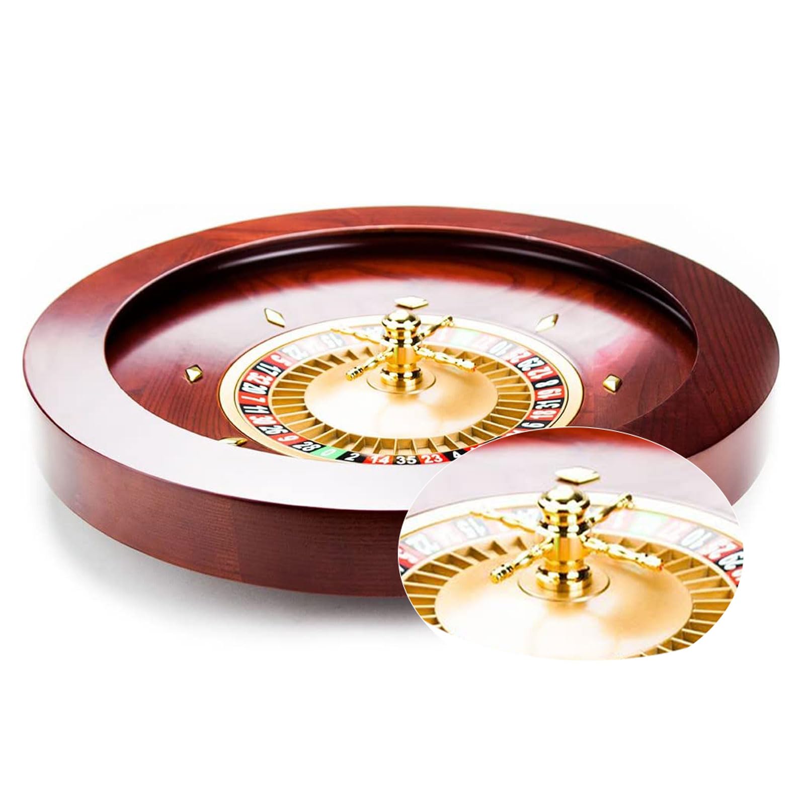 Ruota della roulette Set di ruote per roulette in legno Giradischi Giochi da tavolo per il tempo libero Cuscinetti di precisione di grado del casinò Piatto in alluminio per giochi da casinò notturni a