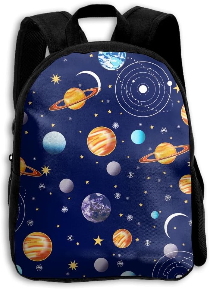 Navy Planets Solar System Boys Girls Popular Printing Toddler Kid Pre School Backpack Bags Lightweight Travel