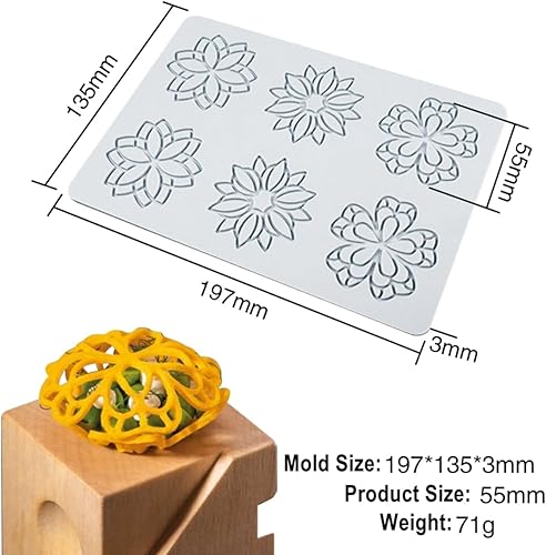 Vista 42 de Molde de silicona hueco para fondant de caramelo de chocolate con copo de nieve en relieve 3D, molde de silicona para fondant, molde de arcilla