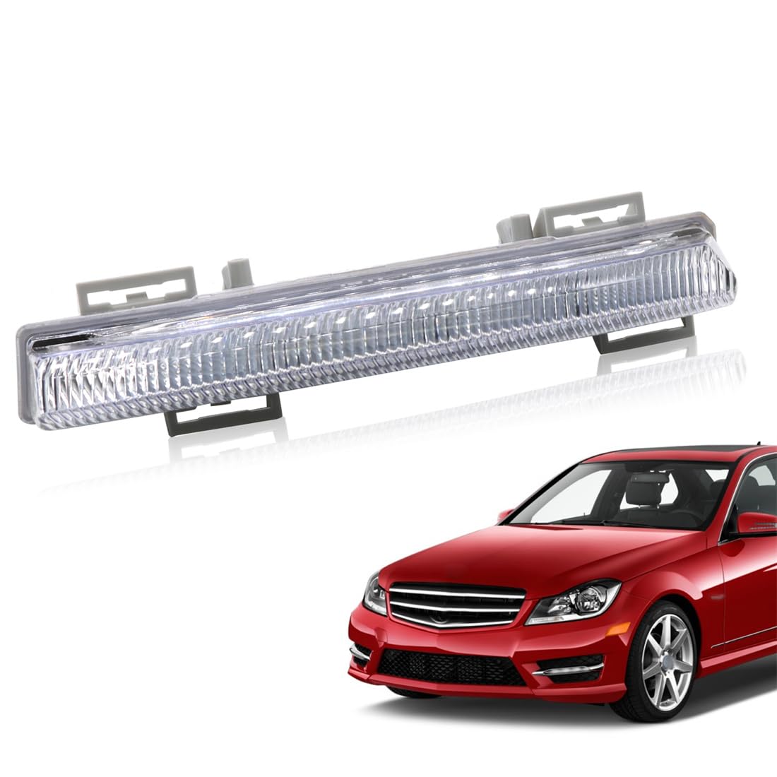 Nakkaa Driver's Left and Passenger's Right Fog Light Daytime Running Light Compatible with C250 C350 2012-2014 2049068900 A2049068900 2049069000 A2049069000 (Left)