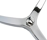 Vista 4 de Amarine Made Volante de barco de acero inoxidable con 3 radios de 15-1/2" de diámetro, con tuerca de 5/8" -18 y perilla giratoria para Seastar