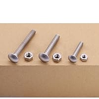 Vista 4 de Perno de carro M6-0.039 x 0.472 in (12 juegos) DIN603 con tuerca hexagonal DIN934, rosca gruesa completa, acero inoxidable 304 18-8, tornillos