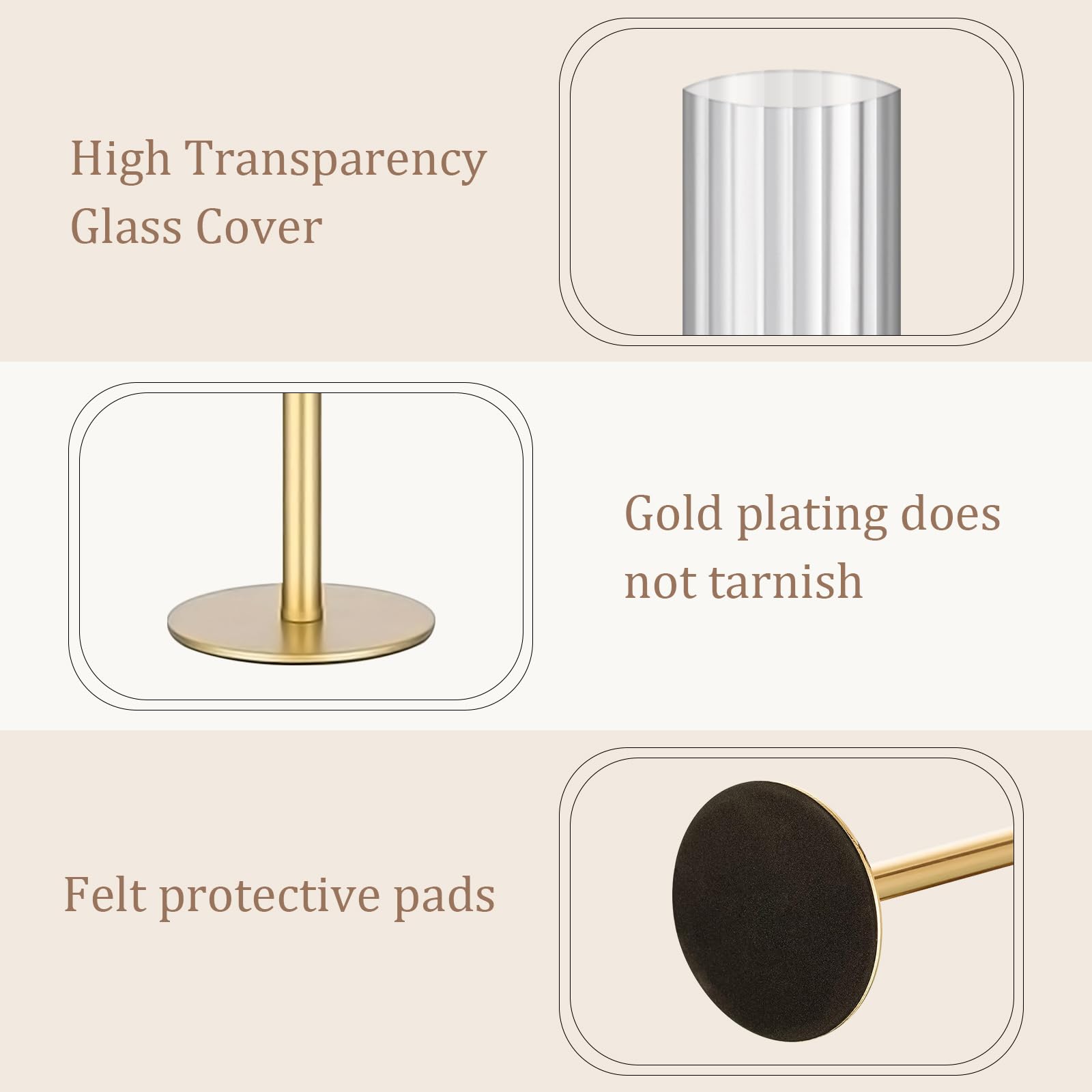Gold Hurricane Candle Holders - Set of 6 -3
