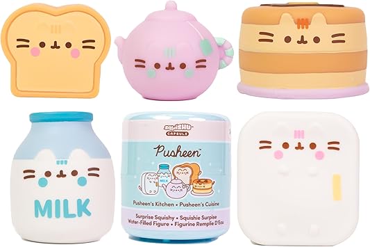Hamee Pusheen The Cat [Kitchen Series] Cute Water Filled Squishy Toy [Birthday Gift Bags, Party Favors, Gift Basket Filler, Stress Relief Toys] 1 Pc. Mystery Blind Capsule