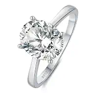 Moissanite 2CT/3CT Oval Engagement Rings Women 18K White Gold Plated 925 Sterling Silver D Color VVS1 Clarity Promise Travel Rings Gift for Her GRA, White-Oval 3CT 7