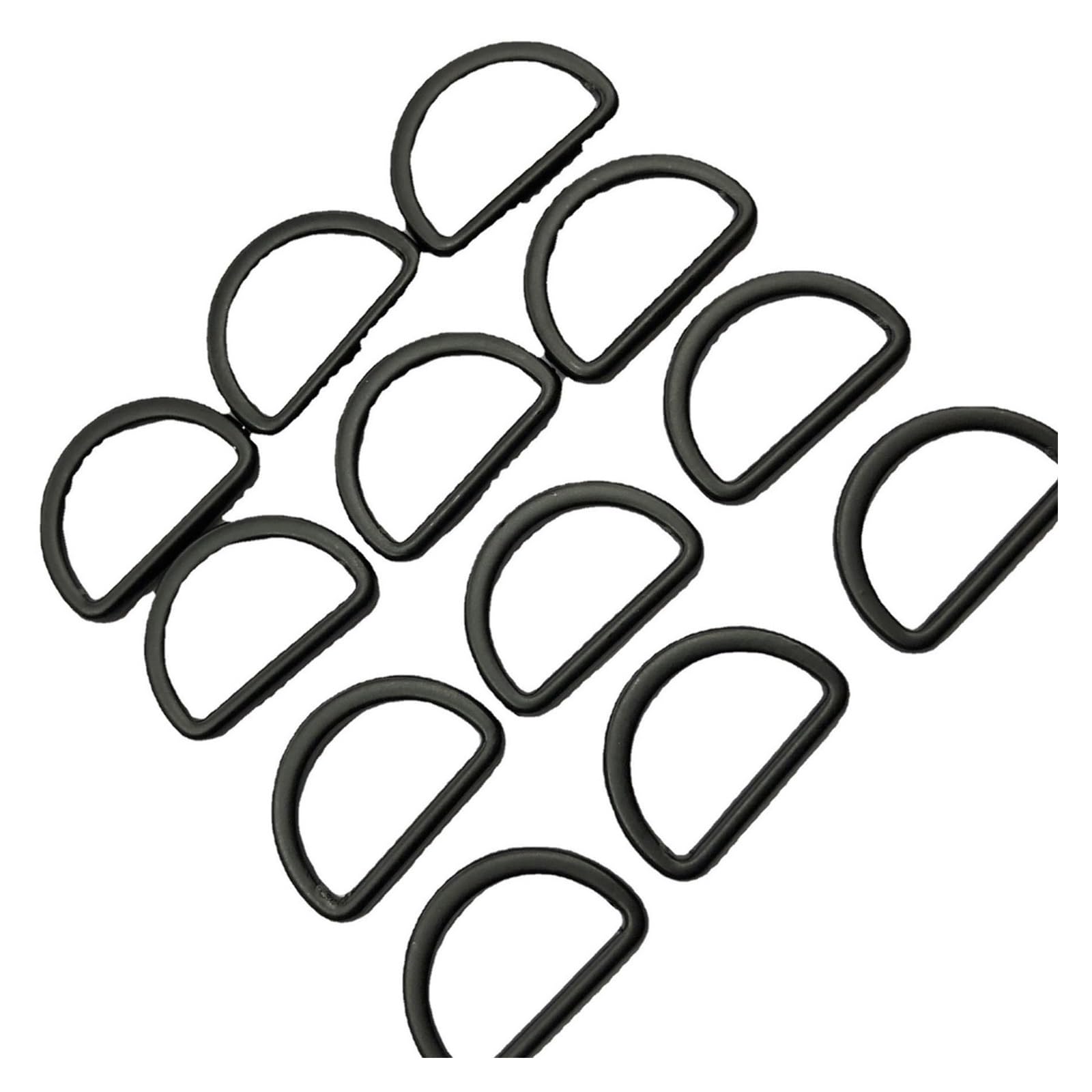 Metalowy pierścień D 16 mm metalowe czarne półokrągłe klamry typu D-ring, opakowanie 20 sztuk, do toreb, pasków, butów, strona internetowa DIY