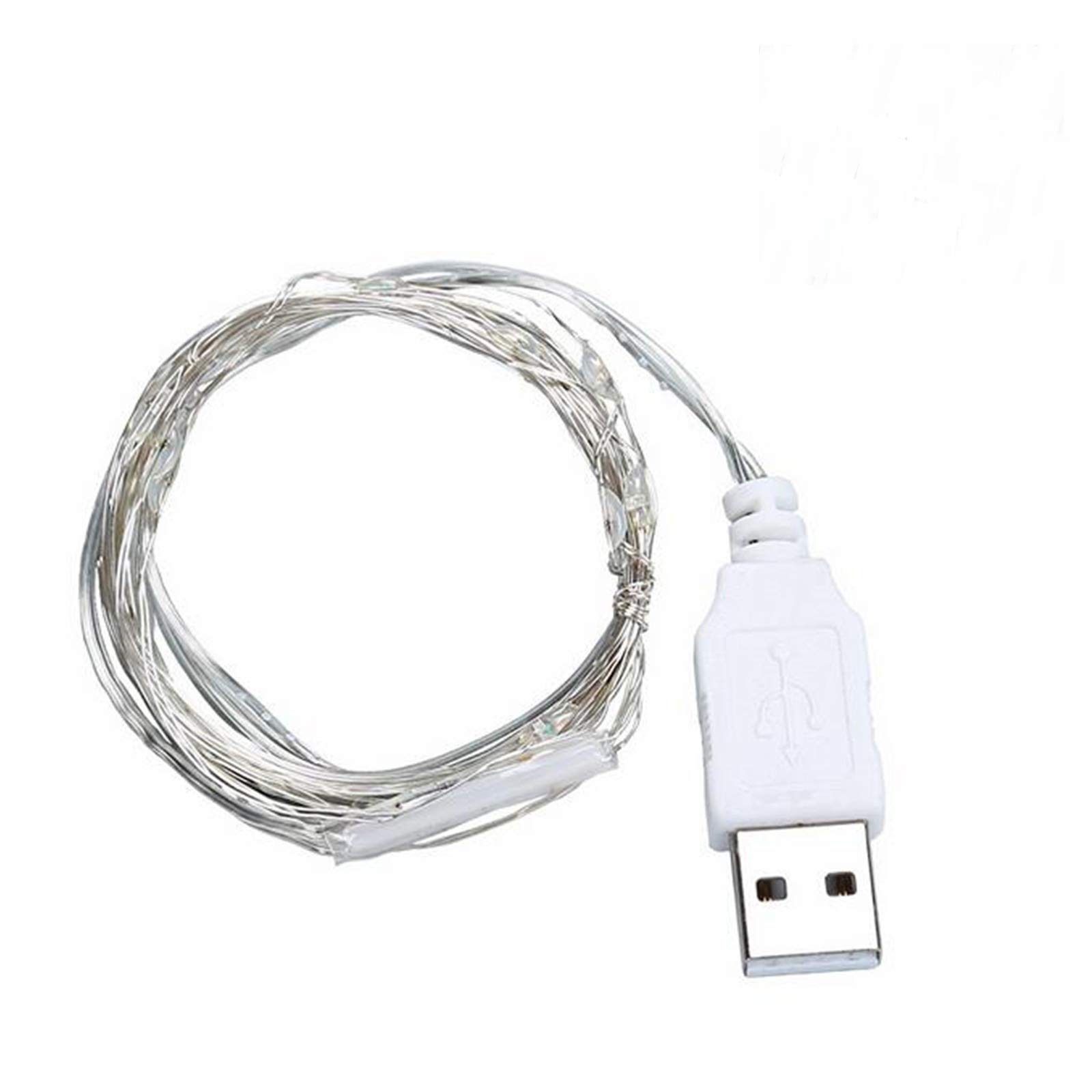 Fidt 9ft 30 LED USB String Lights Silver Wire String Lights Fairy String Lights for Wedding Party Christmas Festival Decorations, Blue2