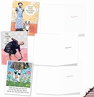 Vista 4 de The Best Card Company - 10 divertidas tarjetas de agradecimiento con sobres (4 x 5.12 pulgadas) Juego de notas de gratitud humorística en caja