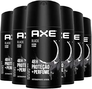 Kit Desodorante Antitranspirante Aerosol Axe Black 90g - 6 unidades