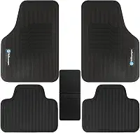 Jogo Tapete Automotivo Borracha Volkswagen Gol Up Fox Golf Jetta Nivus Virtus T-Cross Taos Polo Saveiro Tigua-n Amarok Voyage Parati Passat Bora + Lixeira (Preto, Gol G5 2008 a 2012)