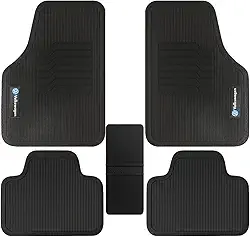 Jogo Tapete Automotivo Borracha Volkswagen Gol Up Fox Golf Jetta Nivus Virtus T-Cross Taos Polo Saveiro Tigua-n Amarok Voyage Parati Passat Bora + Lixeira (Preto, Gol G5 2008 a 2012)