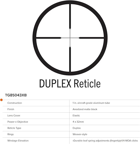 Miniatura 7 de Truglo Buckline - Mira telescópica táctica de caza resistente al agua a prueba de niebla de 1 pulgada con anillos de montaje estilo Weaver y