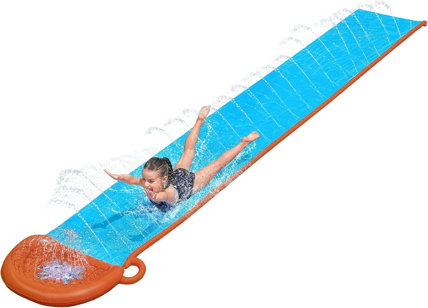 Bestway H2OGO! Wasserrutsche 488 cm XXL Single Rutschbahn für den Garten - Wasserspielzeug für Kinder mit Splash-Pool & Sprinkler - Einfacher Anschluss an den Gartenschlauch für ultimativen Sommerspaß