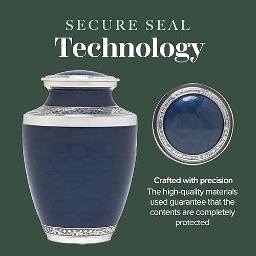 Miniatura 51 de Eternal Harmony Urna grande para cenizas, urna de cremación masculina y femenina para cenizas humanas con acabados elegantes, sello seguro y bolsa