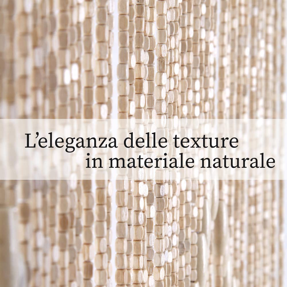 VERDELOOK Tenda in Legno, 120x240 cm, Fantasia rombo Colore Naturale, Fili 80