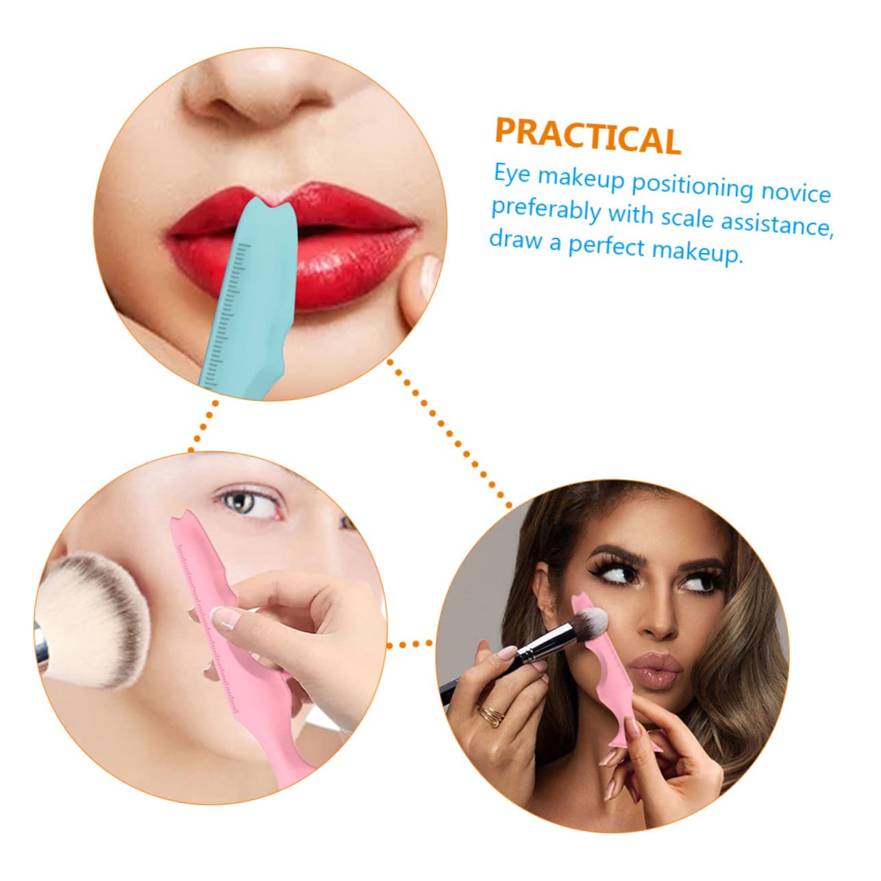 DOITOOL 8pezzi Stencil Eyeliner in Silicone Multifunzionale Applicatore Mascara e Strumento Per Sopracciglia Per e Resistente e in