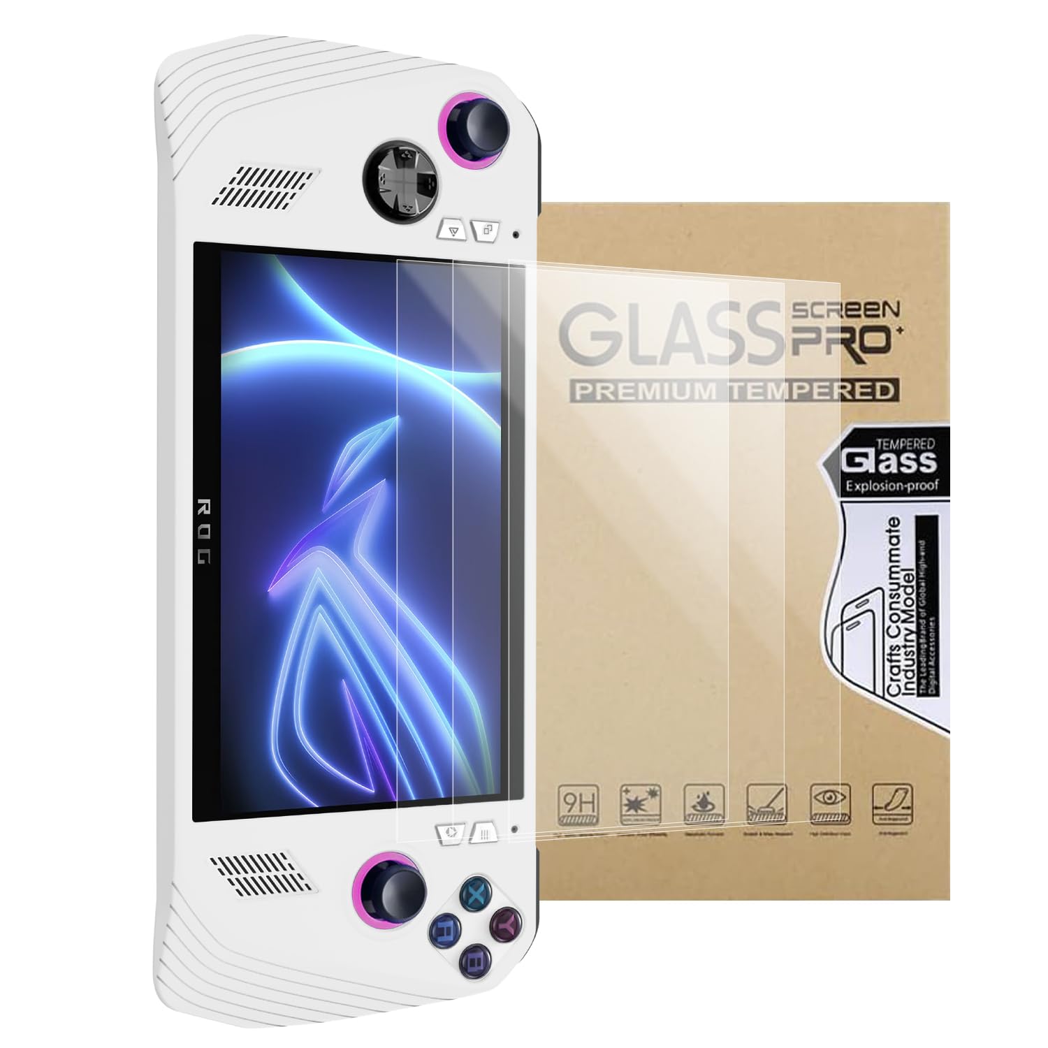 sarlar Screen Protector for ASUS ROG Ally [7 Inch] Display 3 Pack Tempered Glass Film, Ultra HD, 9H Hardness, Scratch Resistant, Case Friendly