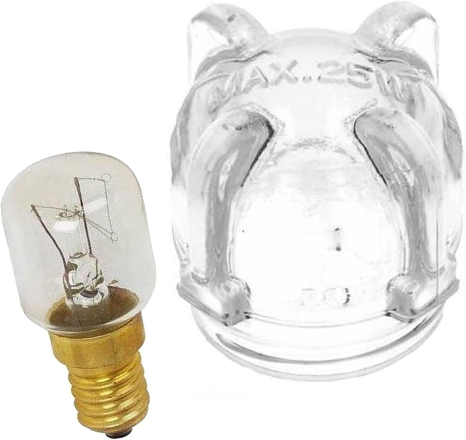 SPARES2GO Glass Lamp Lens Cover + 25w Light Bulb for Neff Oven Cooker