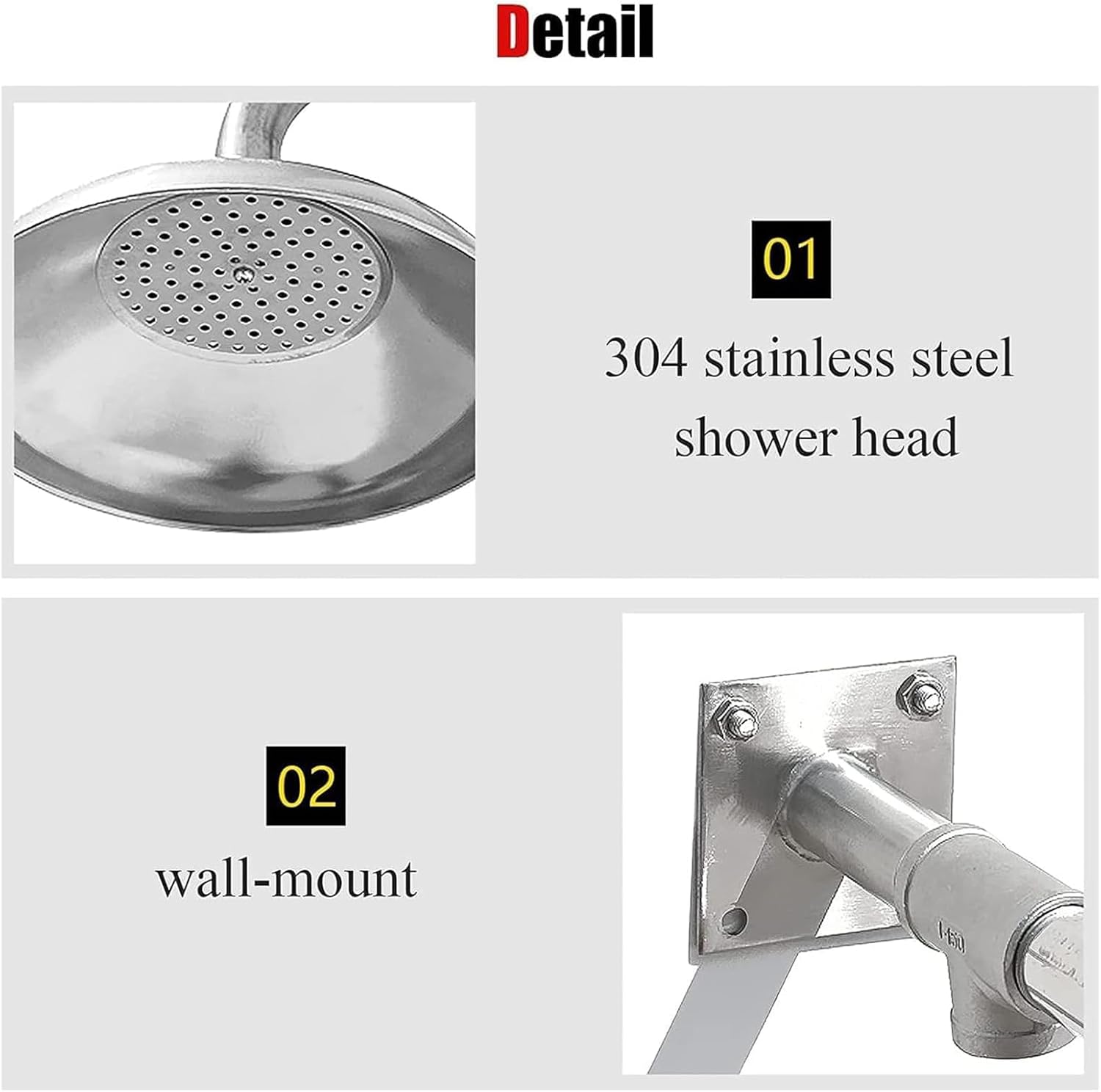 Wall Mounted Emergency Eyewash Station, Lab Eye Wash Shower, 304 Stainless Steel, Working Pressure 0.2-0.4MPa, Shower Head 120-180 Liters/min, for Laboratory/Factory/School