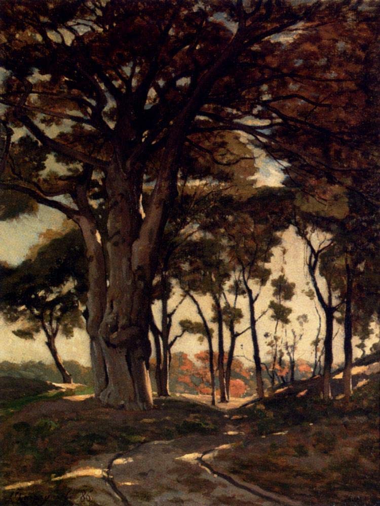 Paintings on Canvas - 23 Famous Art Oil Paintings - Woo Barbizon landscape Henri Joseph Harpignies woods forest -06, 50-$2000 Hand Painted by Art Academies' Teachers