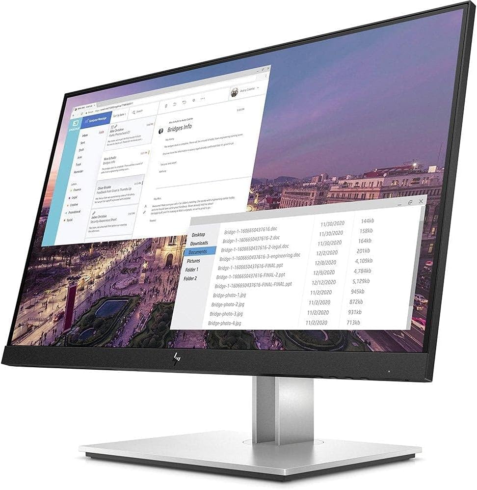 E23 G4 23" Class Full HD LCD Monitor - 16:9-23" Viewable - in-Plane Switching (IPS) Technology - 1920 x 1080-250 Nit - 5 ms - HDMI - VGA - DisplayPort - USB Hub