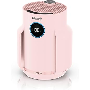 Shark NeverChange Air Purifier for up to 5 Years Home Room Coverage 23m2 Compact Air Purifier HEPA Filter Traps 99.97% of Allergens Quiet LED Display Quartz HP072EUPK