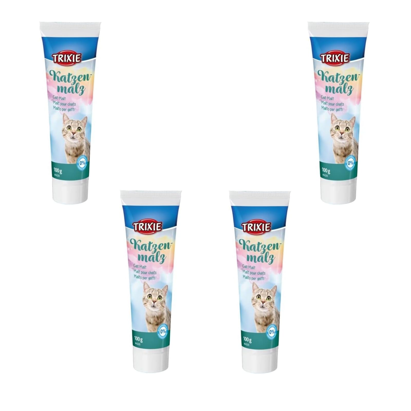 Trixie Cat Malt | Paquete de 4 | 4 x 100 g | Alimento complementario para gatos Que Puede favorecer la formación de Bolas de Pelo | Puede Ayudar a Mejorar la digestión