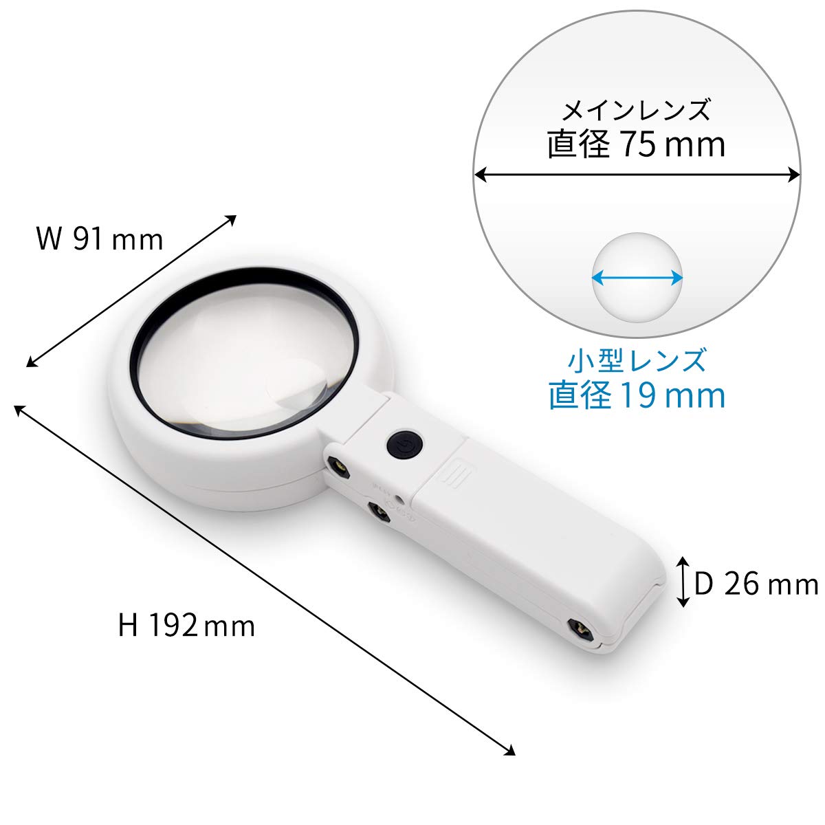 Amazon.co.jp: PLATA 拡大鏡 LEDライト付 手持ちルーペ スタンドルーペ