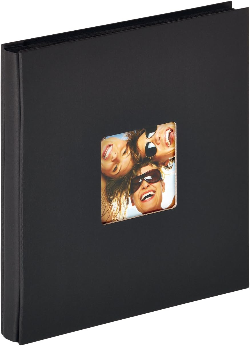 walther designPhoto Album Black 400 Photos 10x15 cm Stock Album with Cover Punching, Fun EA-110-B