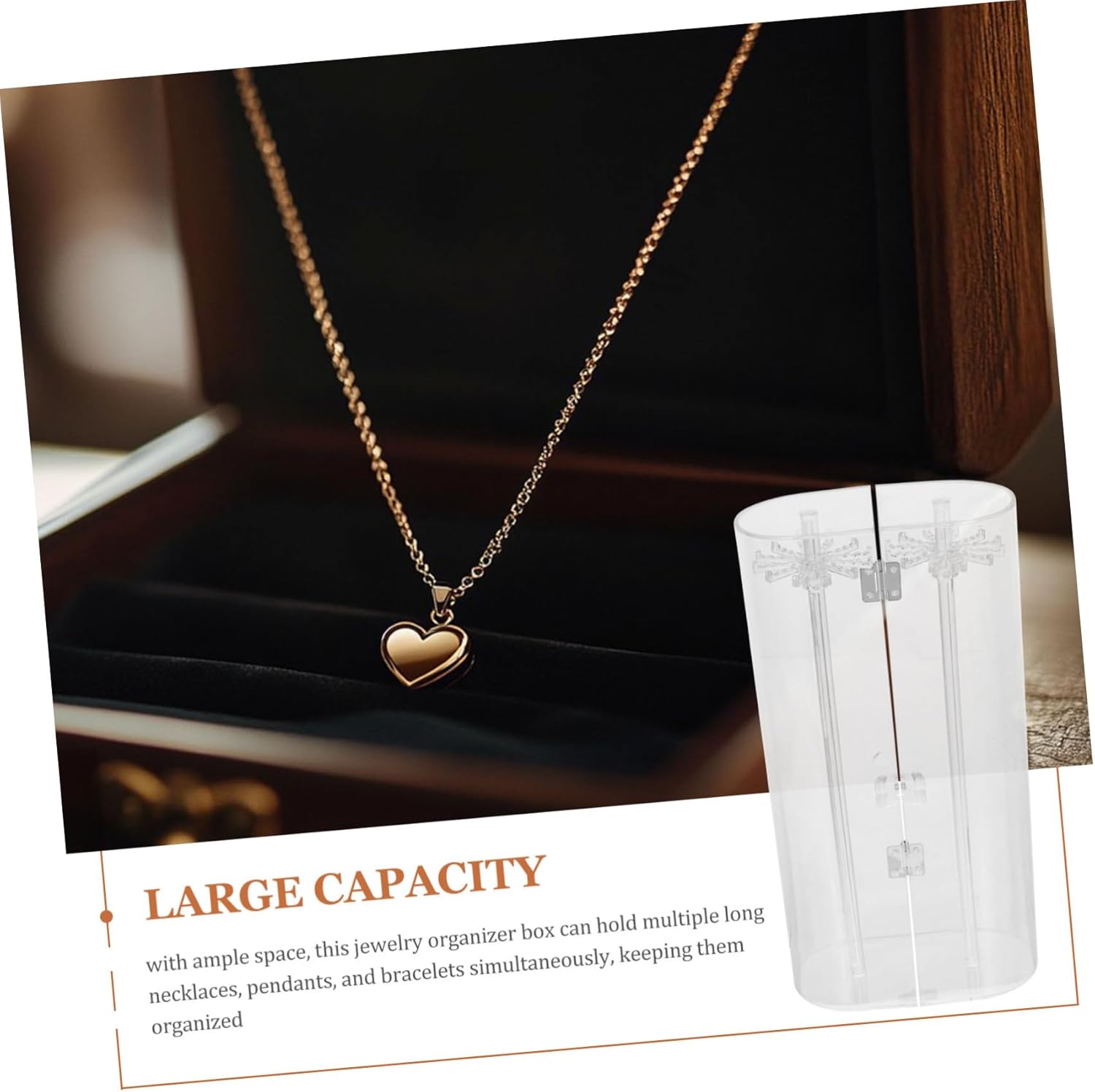 Cabilock Jewelry Organizer for Necklaces and Bracelets Rotating Design for Easy Access Spacious Storage Stand Display for Jewelry Collection Versatile and Stylish Storage