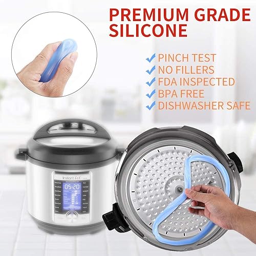 Miniatura 7 de Instant Pot - Anillos de sellado de silicona de 8 cuartos de galón, 8 cuartos de galón, silicona de grado alimenticio para Instant Pot Duo de 8