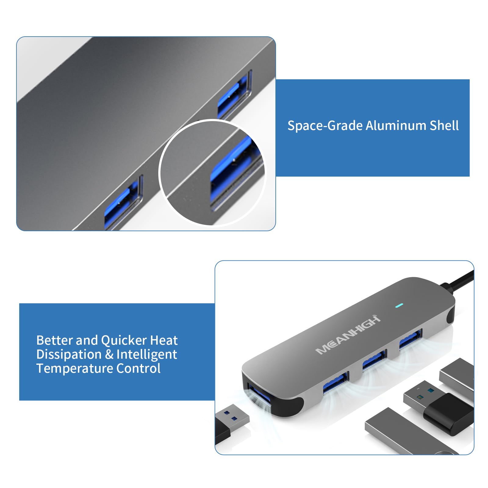 HUB USB ORICO Splitter USB 3.0 a 4 porte con porta... – Grandado