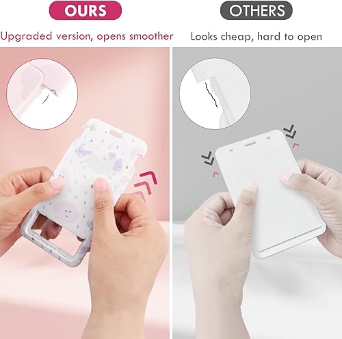 Miniatura 7 de Soporte para tarjetas de identificación con cordón, soportes retráctiles y cordón ajustable, bonito cordón para insignia con carrete de insignia