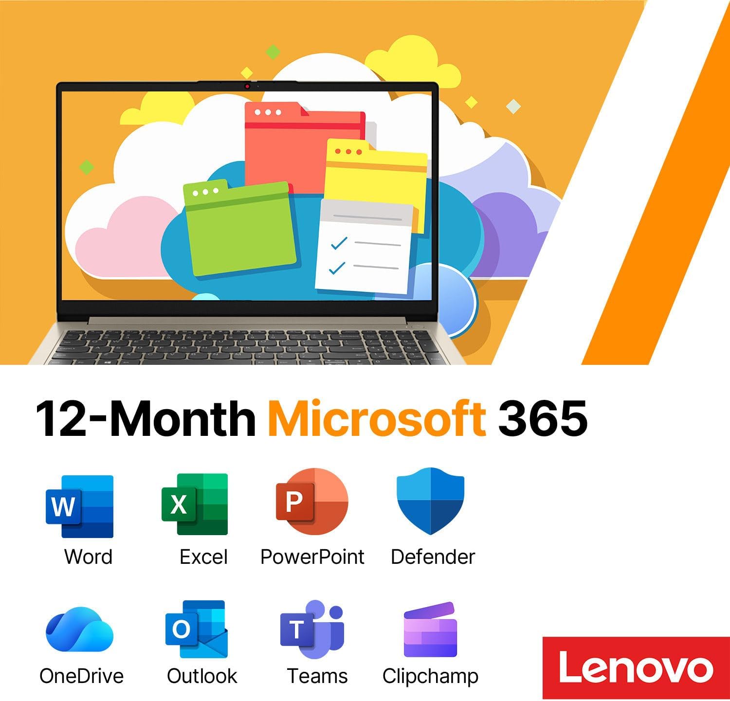 Lenovo IdeaPad Slim 3i 15.6" FHD Laptop • Microsoft Office 365 • 1.1TB Storage • LPDDR5 • Intel 4 Cores • 128GB SSD and 1TB Cloud • WiFi 6 • Military-Grade • Windows 11 no Mouse • Essential Laptop