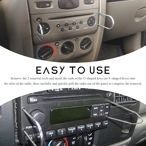 Miniatura 5 de 2 herramientas de extracción de radio de automóvil, en forma de U, kit de herramientas de desmontaje de radio automotriz, herramienta de extracción