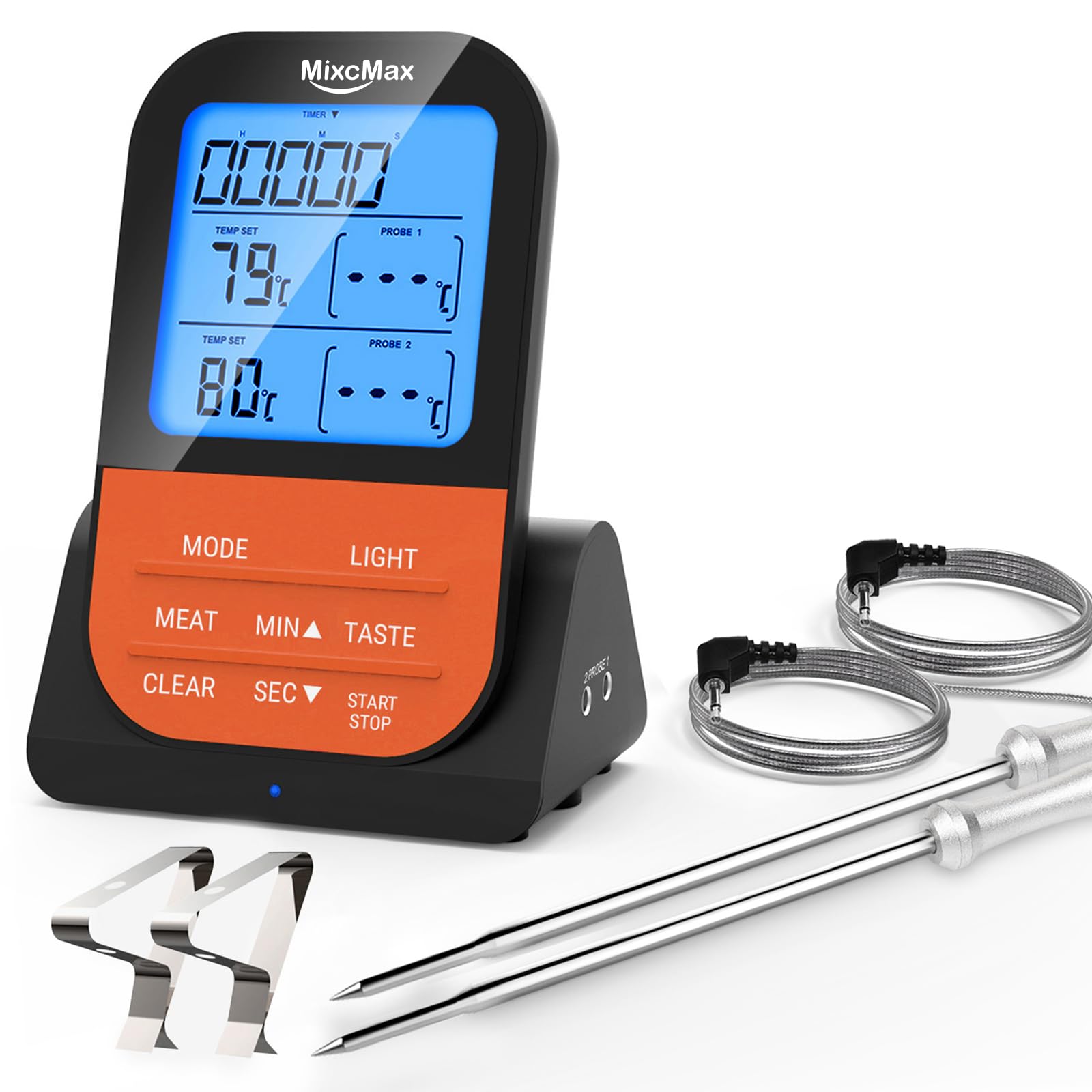 Thermomètre De Cuisson Instantané - Sonde Inox 304 - Plage 10-290°C - Pour Four, BBQ, Viande, Lait - 23cm