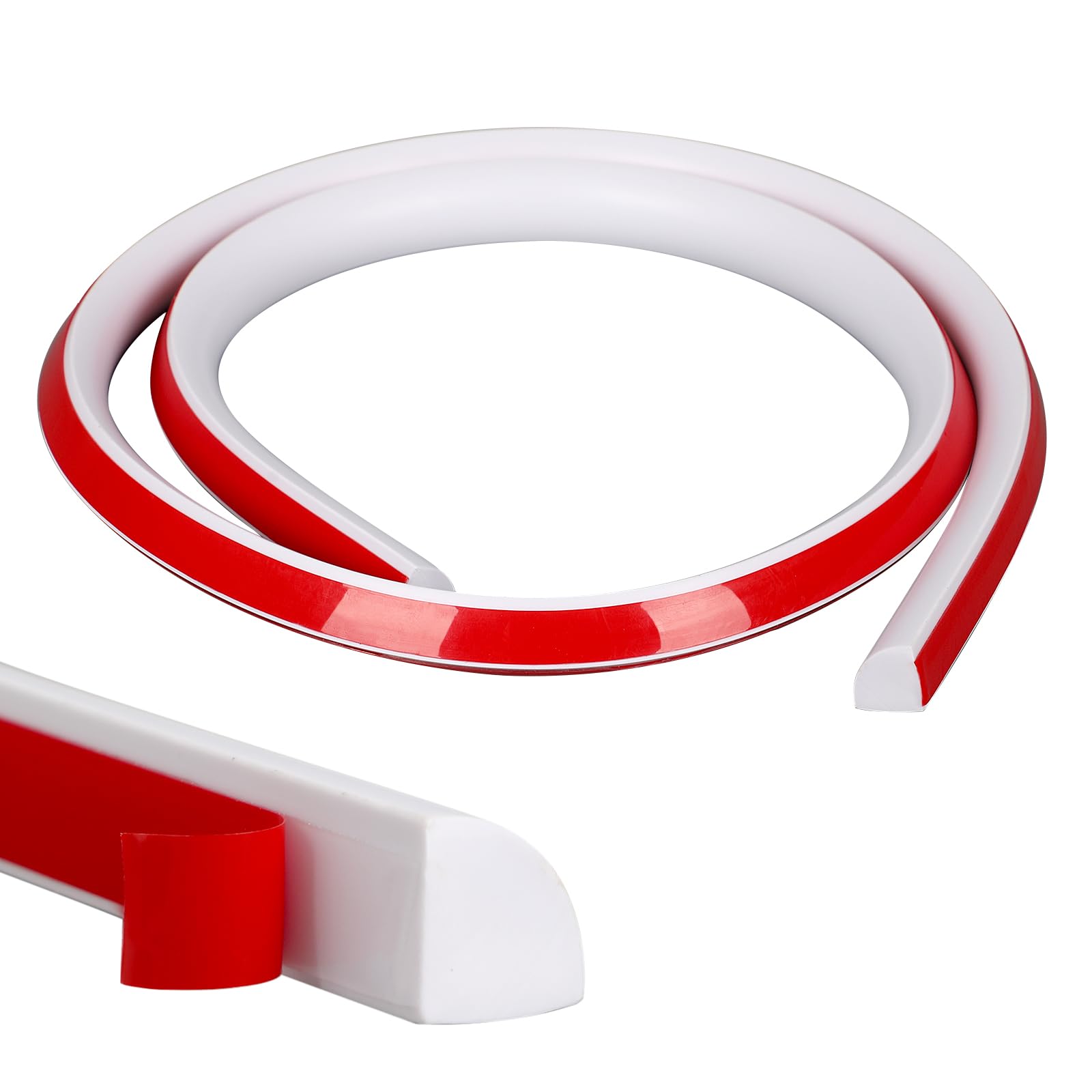 Barra decorativa flessibile per quarti, autoadesiva, impermeabile, per bordi delle pareti, bordi dell'armadio, bordi del soffitto, piani di lavoro (bianco 5 m)