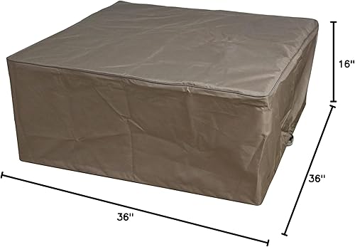 Miniatura 8 de Elementi Manhattan - Juego de hogueras para exteriores, incluye mesa de hormigón de propano de 36 pulgadas, parabrisas de vidrio, cubierta de acero