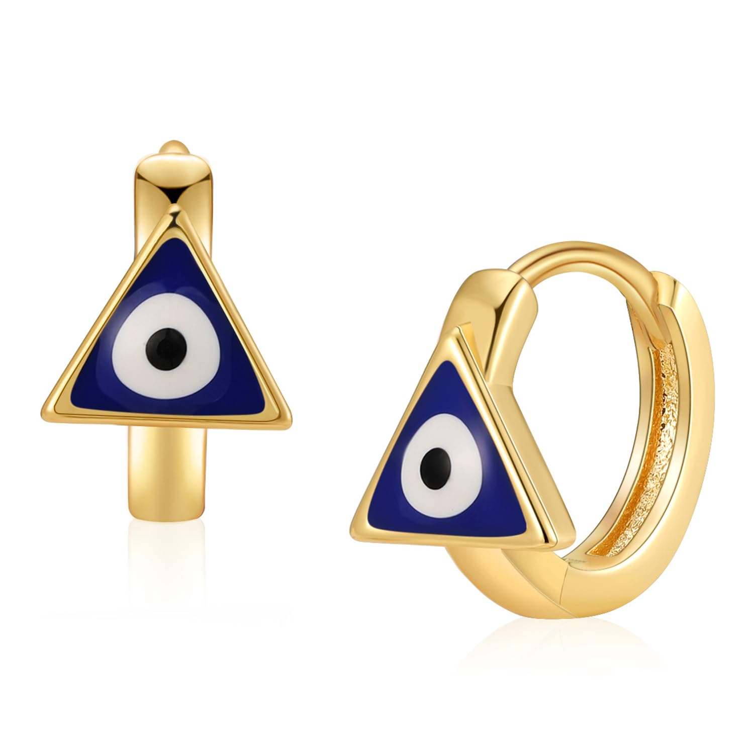 MRSXIA Huggie Earrings for Women Gold Hoop Evil Eye Mix Colors 24K Gold Filled Small Simple Delicate Hypoallergenic Ear Protection Jewelry