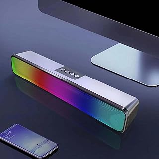 Bluetooth Speaker - Portable Wireless Speaker, Upgrade 4 Stereo Sound Bass Unit, RGB Color Light, Multimedia Antimagnetic Speaker, for Computer Home Gaming Party Outdoor Beach Birthday Gift