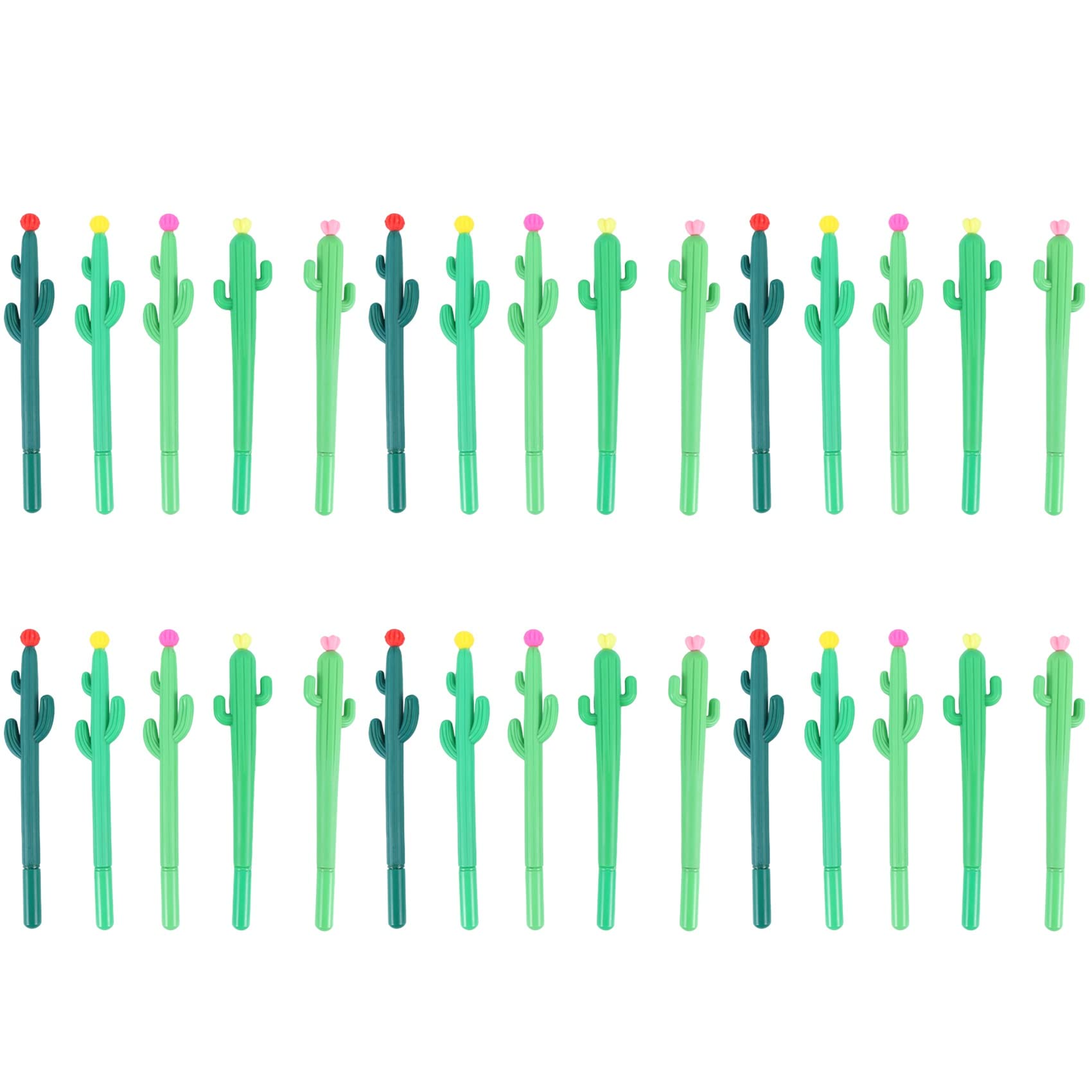 Hausdec 30 Pieces Cactus Shaped Rollerball Pens Cactus Gel Ink Pens Writing Pen for Office School Home Writing Gift Supplies
