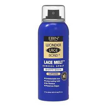 Wonder Lace Melt Aerosol Spray - Keratin Biotin Infused 2.7 fl.oz./80ml Preserves Edges & Undetectable Lace Long lasting hold No Residue glueless