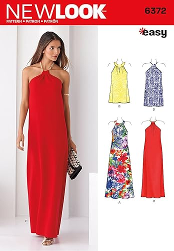 Miniatura 2 de NEW LOOK 6372 - Kit de costura para vestidos de mujer cada uno en dos longitudes, talla A (6-8-10-12-14-16-18)