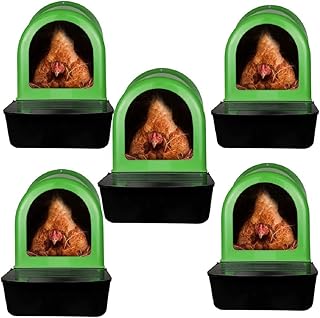 Chicken Nesting Box - Chicken Nesting Boxes for Laying Eggs - Chicken Laying Boxes with Perch - Roll Out Nesting Boxes for Chickens - Roll Away Nesting Boxes Chicken Pack of 5