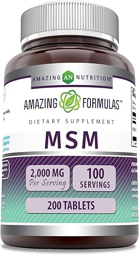 Miniatura 4 de Amazing Formulas MSM Metilsulfonilmetano Tabletas de suplemento dietético sin OMG sin gluten por botella promueve la salud de las articulaciones la