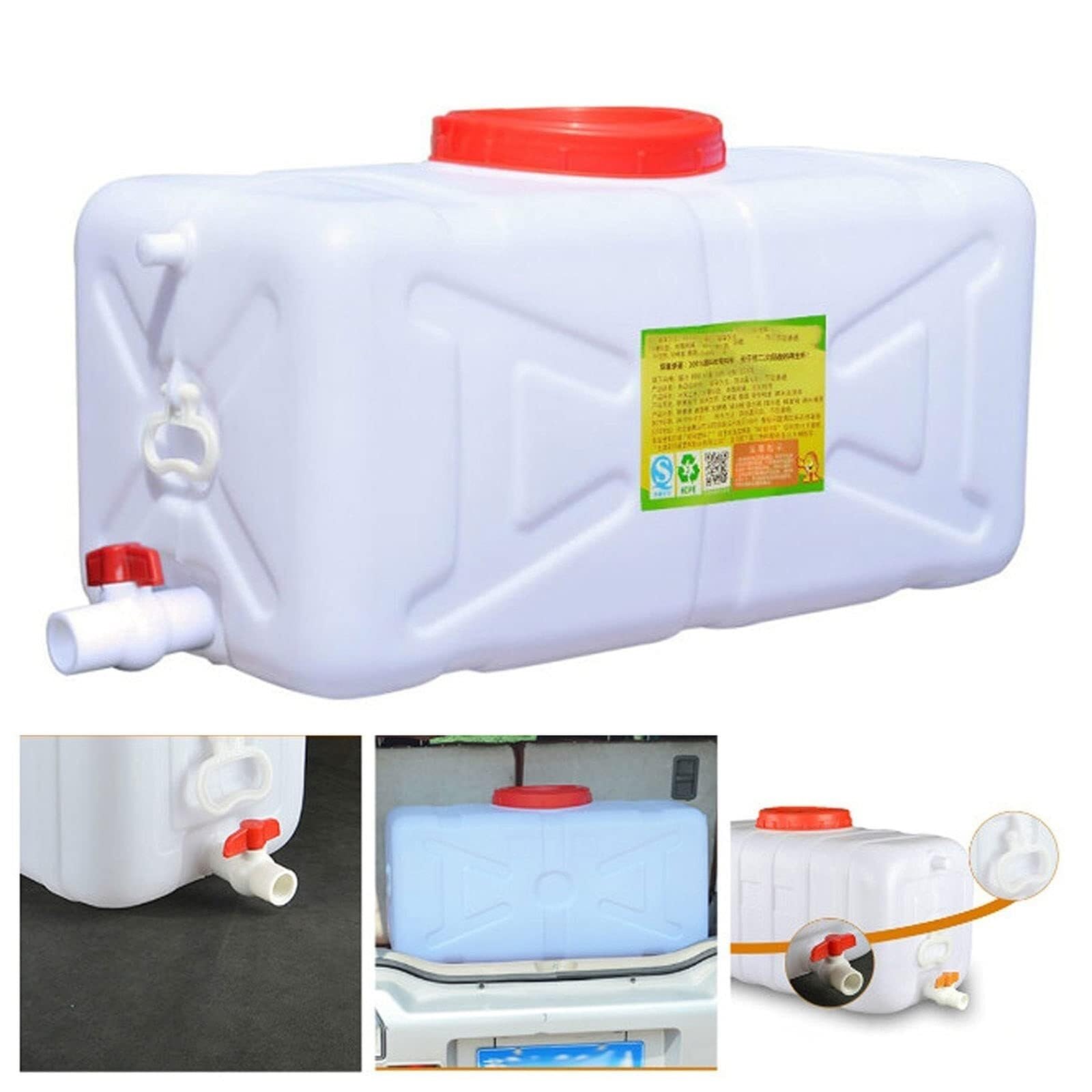 Tanque Almacenamiento Agua Rectangular Plástico Contenedor Almacenamiento Purificada Grado Alimenticio Adecuado Exteriores