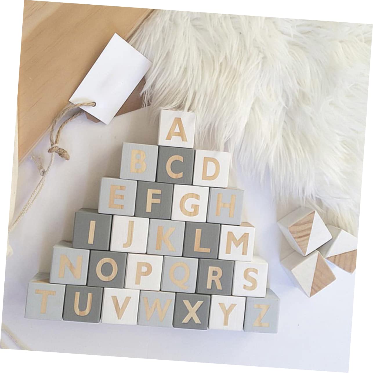 26stücke Teiliges Holzbuchstabenwürfel Alphabet Blöcke Für Foto-requisiten Rustikale Dekoration Für Feste Und Zuhause Für Kreative Bastelprojekte Und Besondere Anlässe
