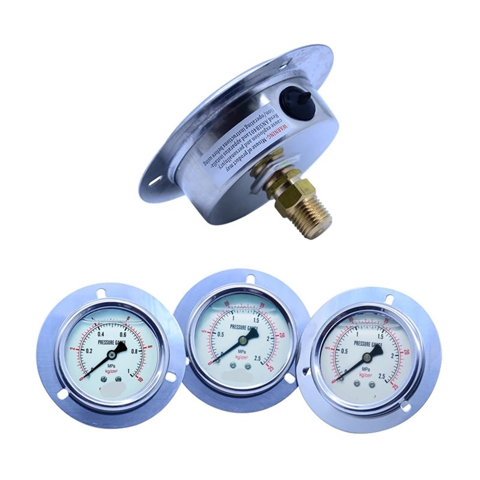 Manómetro de presión para compresor de Aire y Combustible, 16 Bar, Radial, axial, metálico, probador de presión hidráulica, G1/4 (tamaño: 0-6 Mpa)