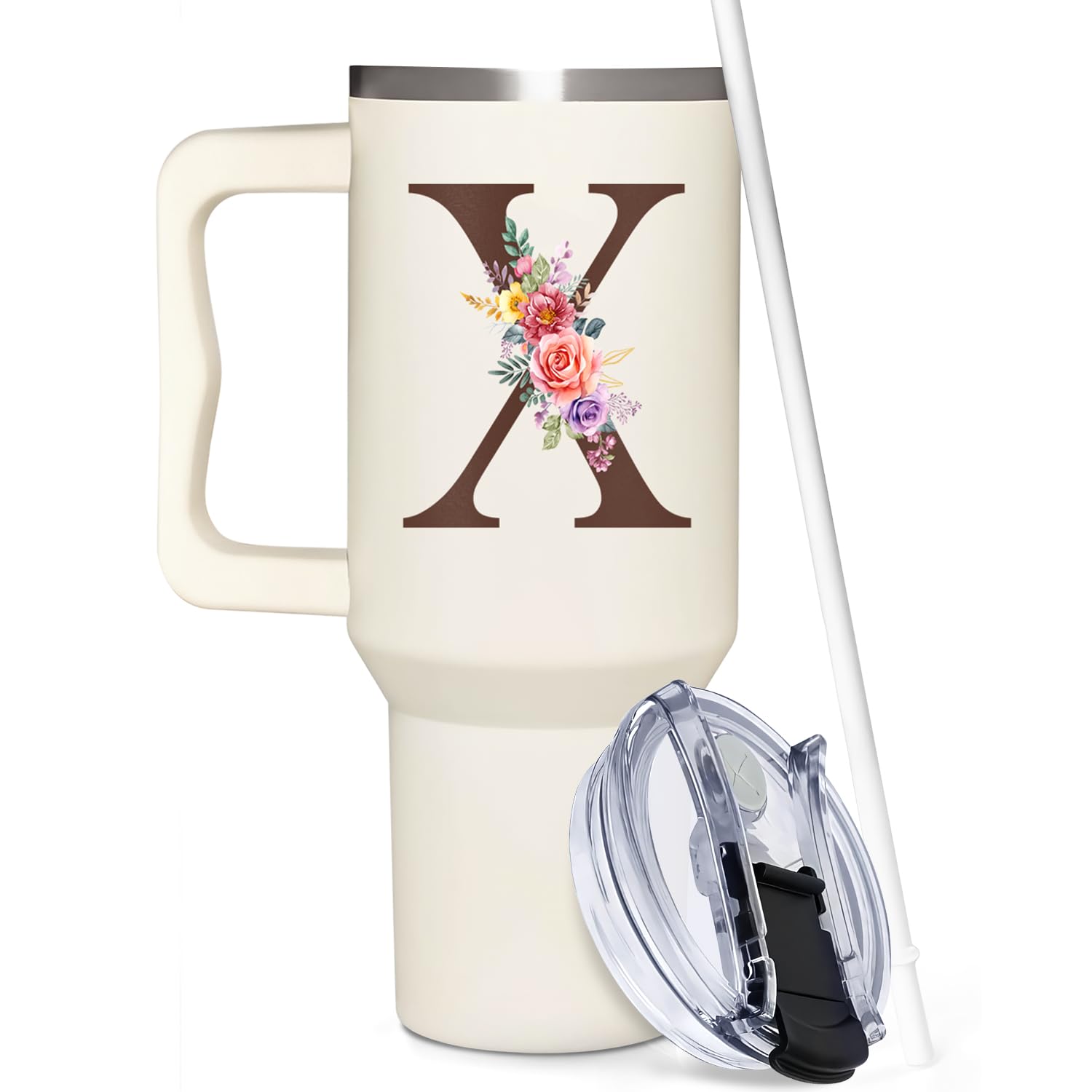 Personalized Gifts For Women - Personalized Gifts For Birthday, Christmas - Monogrammed Gifts Customized Gifts For Woman, Mom, Wife, Best Friend, Sister, Coworkers - Custom Tumbler With Handle 40oz